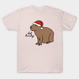 Serious Christmas Capybara Says Bah Humbug T-Shirt